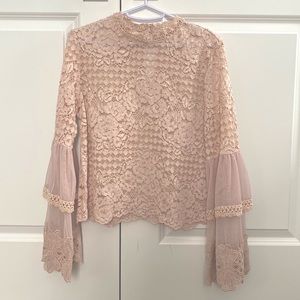 Allison Joy Blush Lace Top